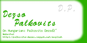 dezso palkovits business card